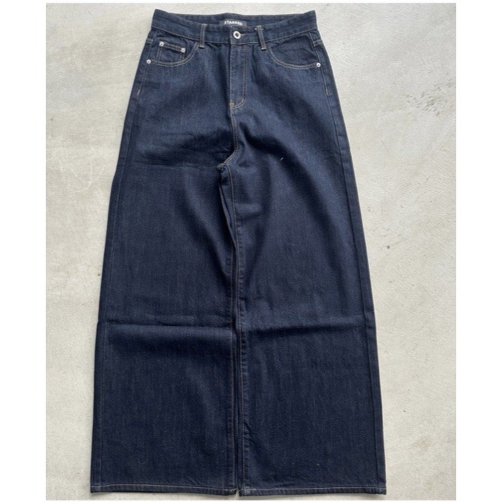 STARRED Denim Baggy Wide Leg  Jeans Men's Sz S 27 x 30 Solid‎ Blue Tiktok READ